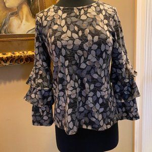 STYLE & CO PETITE LIGHTWEIGHT SWEATER WITH RUFFLE SLEEVES  SIZE PM